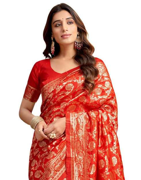 Vasthrlay Womens Jacquard Unstitched Wine Saree