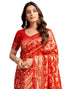 Vasthrlay Womens Jacquard Unstitched Wine Saree