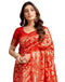 Vasthrlay Womens Jacquard Unstitched Wine Saree