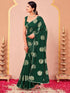 Vasthrlay Vichitra Printed Unstitched Rani Pink Saree