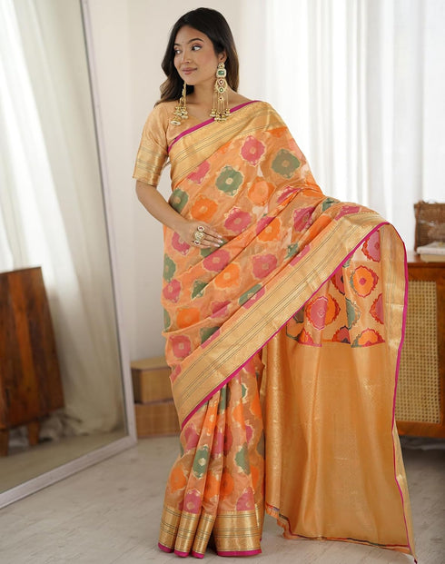 Vasthrlay Banarasi Kanjivaram Unstitched Black Saree