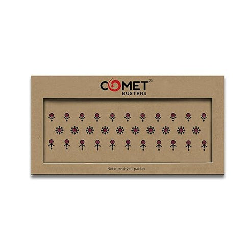 Comet Busters Maroon Abstract Design Bindis With Black Border