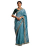 Vasthrlay Sequins Embroidery Olive Saree