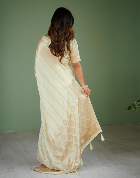 Vasthrlay Banarasi Weaving Unstitched Blue Saree