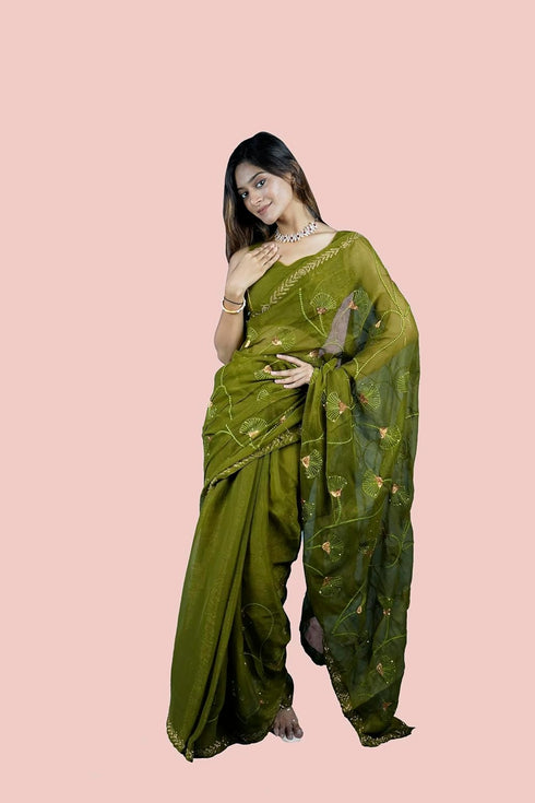 Vasthrlay Embroidered Shimmer Ethnic Wear