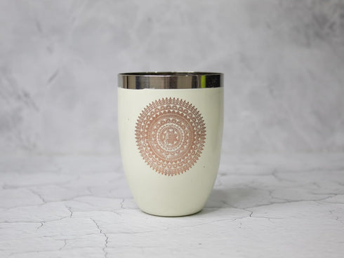 Stainless Steel Printed Round Glasses Set of 6 for Water