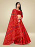 Vasthrlay Bandhani Swarovski Traditional Red Saree