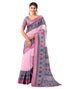 Vasthrlay Special Printed Pink Saree With Unstitched Blouse Piece