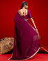 Vasthrlay Womens Blouse Magenta Saree With Unstitched Blouse Piece