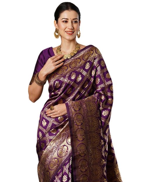Vasthrlay Womens Jacquard Unstitched Maroon Saree