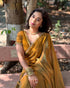 VasthrlayBoarder Unstitched Chhaavax Mustard Free Ethnic Wear