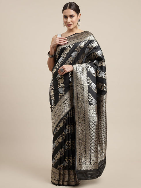 Vasthrlay Silver Banarasi Saree