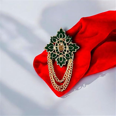 Mahi Meenakari Work Maple Leaf | Layered Chain