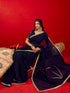 Vasthrlay Georgette Printed Navy Navy Blue Saree