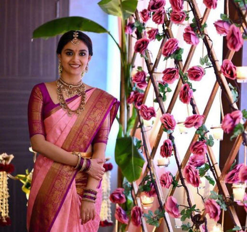 Vasthrlay Purple Kanjivaram Saree