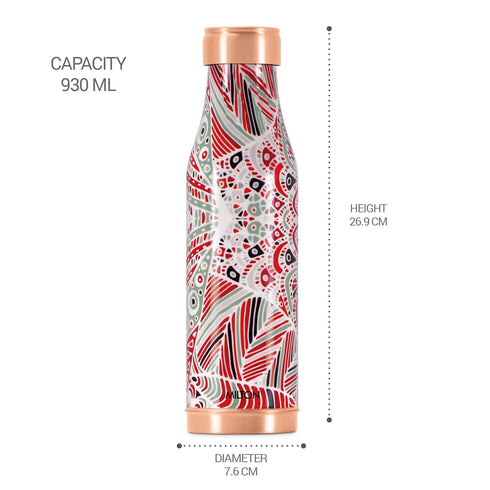 Copper Charge Design Water Bottle, 850 ml