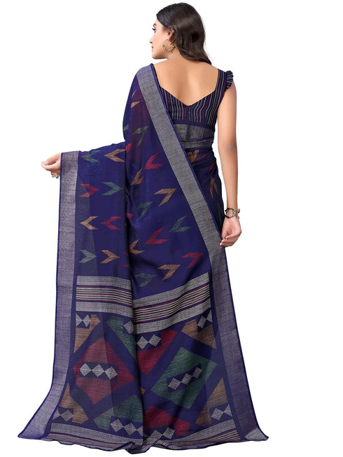 Vasthrlay Womens Printed Unstitched Beige Saree