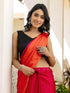 Vasthrlay Chinnon Padding Unstitched Rani Pink Saree