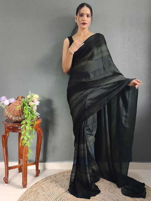 Vasthrlay Womens Georgette Unstitched Brown Saree