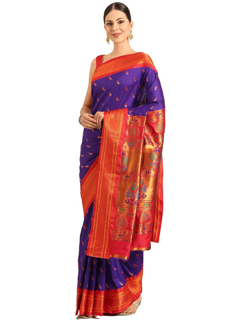 Vasthrlay Paithani Purple Saree