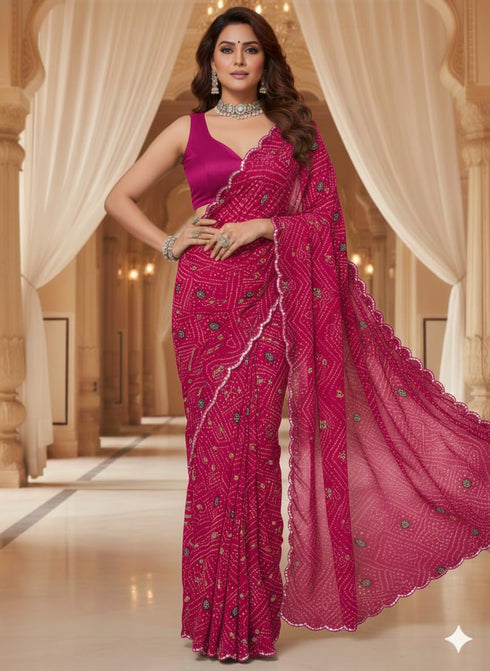 Vasthrlay Georgette Sequined Embroidered Designer