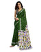 Vasthrlay Womens Printed Green Saree With Grey Unstitched Blouse Piece
