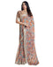 Vasthrlay Womens Printed Unstitched White Saree