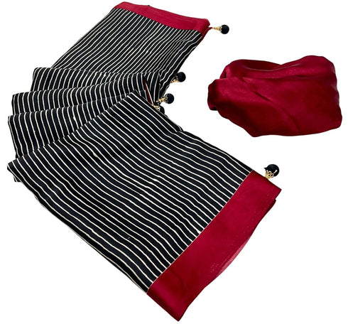 Vasthrlay Ajrakh Saree Crepe