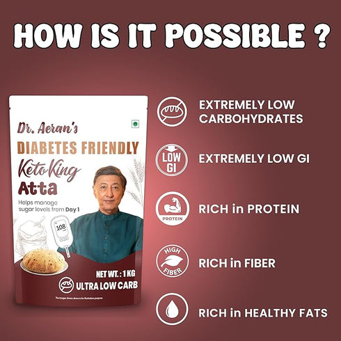 Dr. Aeran's Diabetes Friendly Keto King Atta 1Kg