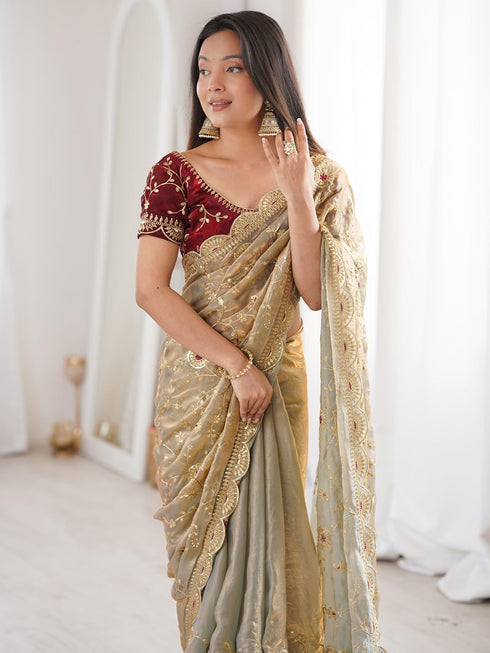 Vasthrlay Embroidery Unstitched Designer Kr Ethnic Wear