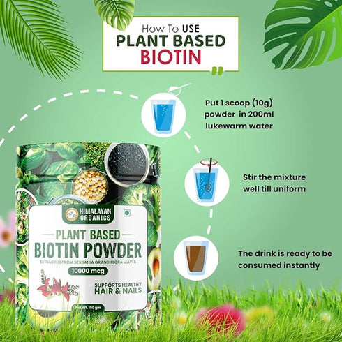 Himalayan Organics Plant-Based Biotin 10000mcg (from Sesbian Grandiflora)