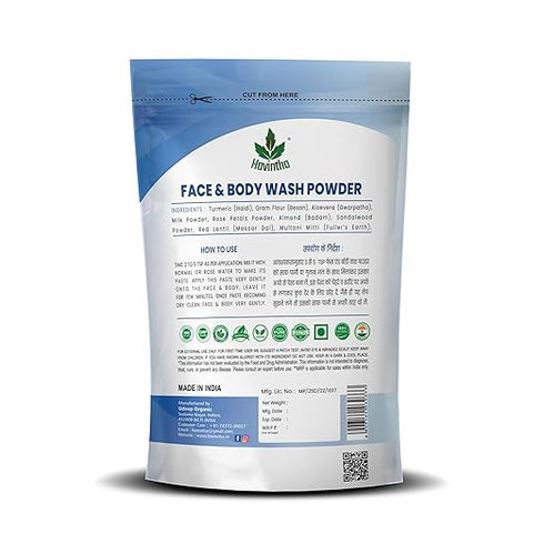 Havintha - Natural Face and Body Wash Powder for Dry Skin Types