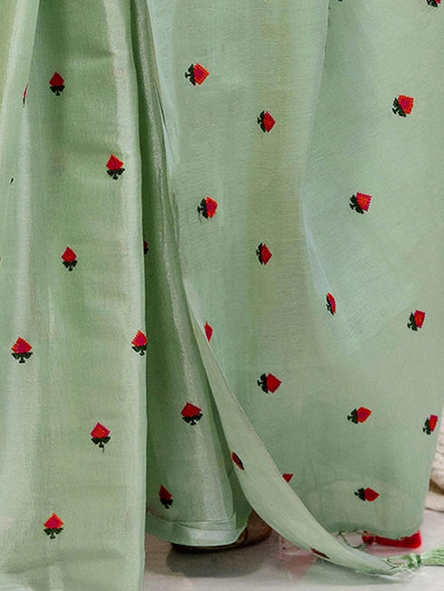 Vasthrlay Embroidery Gold Saree