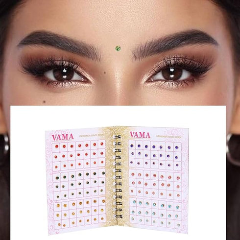 VAMA Multicolour Small Stone Bindis Kumkum Forehead Sticker
