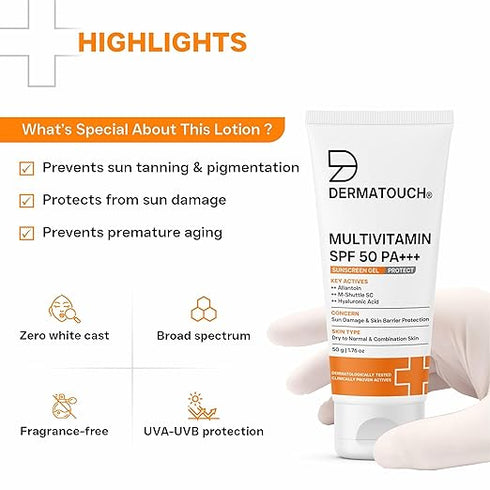 Dermatouch Multivitamin SPF 50 PA+++ Sunscreen Gel