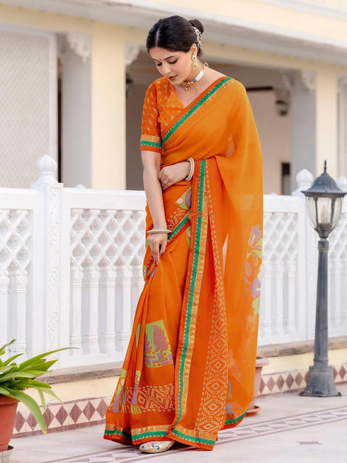 Vasthrlay Georgette Printed Light Saree