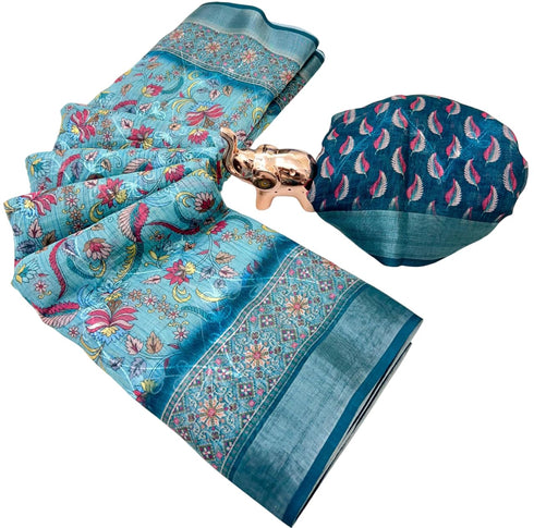Vasthrlay Tussar Handloom Printed