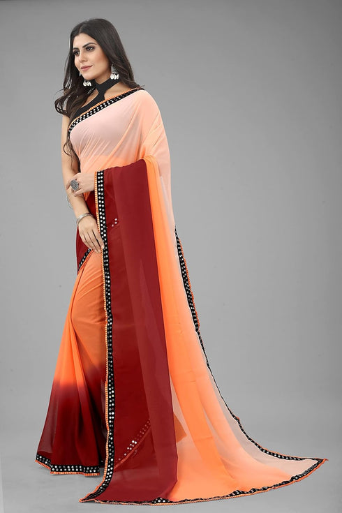 Vasthrlay Georgette Embroidered Mahendi Traditional