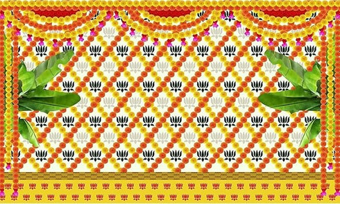 Backdrop Cloth Pooja Decoration Traditional