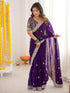 Vasthrlay Sequins Embroidery Dark Saree