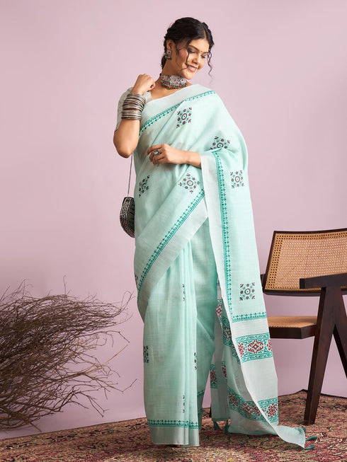 Vasthrlay Printed Unstitched Blouse Ethnic Wear