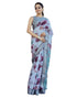 Vasthrlay Womens Printed Unstitched White Saree