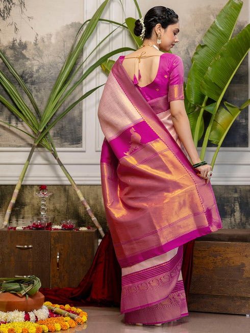 Vasthrlay Special Weaving Unstitched Beige Saree