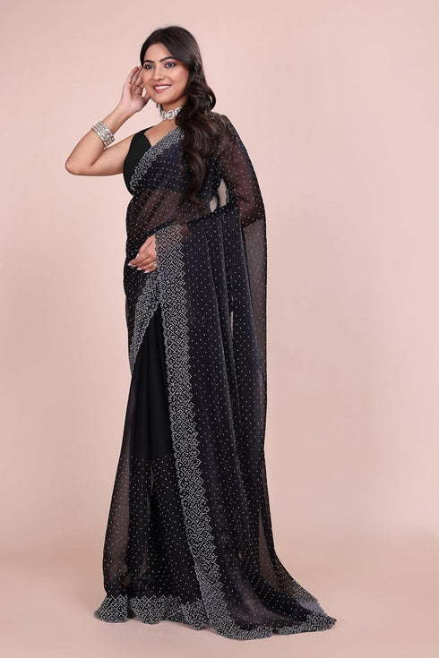 Vasthrlay Chiffon Embellished Ethnic Wear