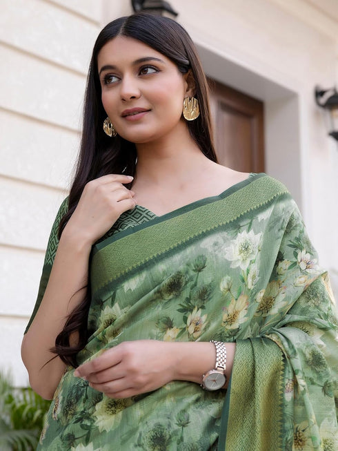 Vasthrlay Weaving Printed Mauve Saree