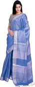 Vasthrlay Attractive Handloom Bhagalpuri Metallic Silver Green