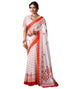 Vasthrlay Womens Printed Unstitched White Saree