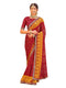 Vasthrlay Georgette Embroidery Unstitched Red Saree