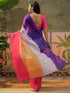 Vasthrlay Womens Printed Unstitched Multicolor Saree