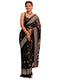 Vasthrlay Georgette Printed Navy Navy Blue Saree